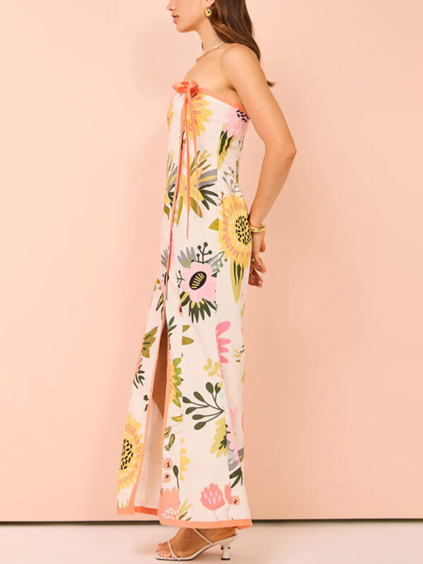 Summer Sexy Split Wrap Printed Dresses - Image 5