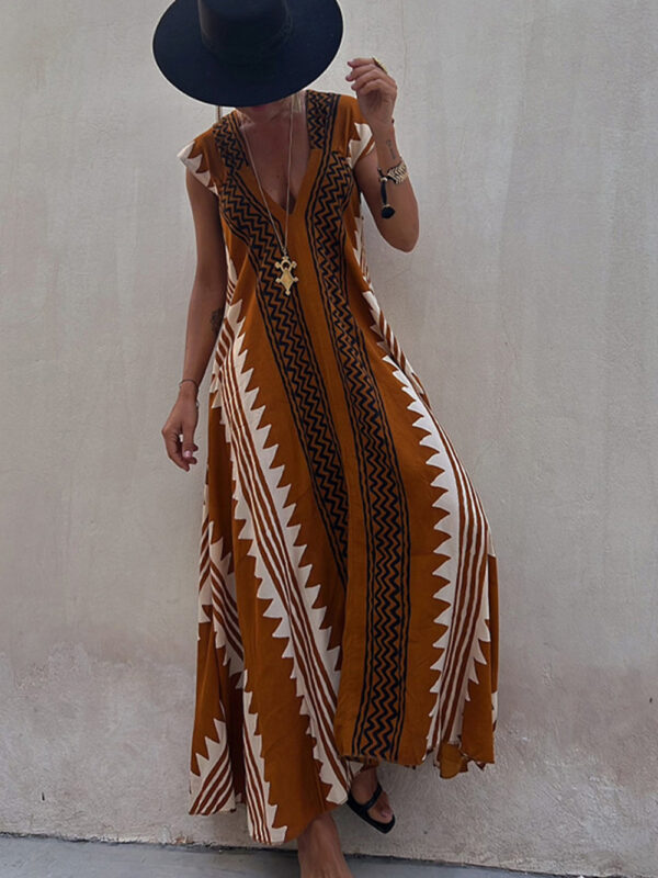 Shannon Bohemian Aztec Print Maxi Dress - Image 5