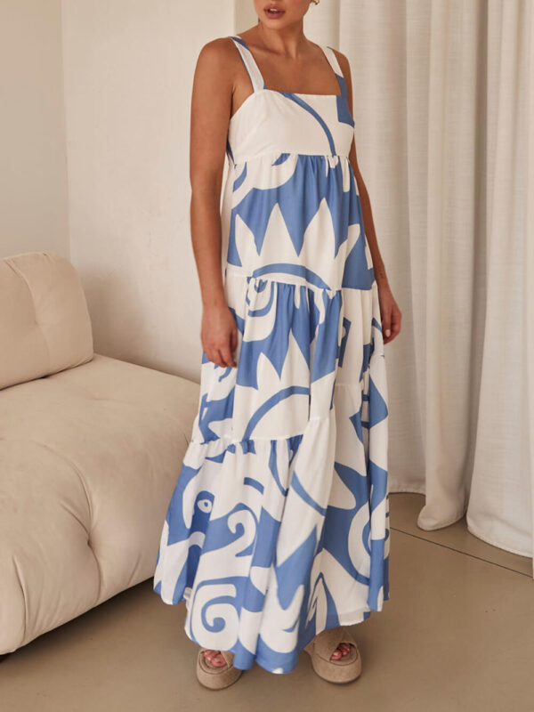 Bohemian Geometric Print Maxi Dress - Image 2