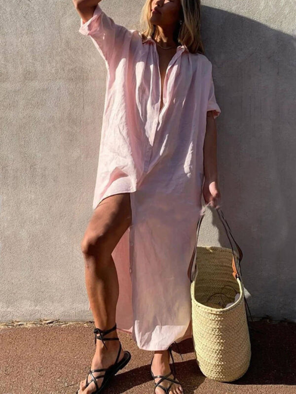 Simple Concept Maxi Shirt Dress - Image 3