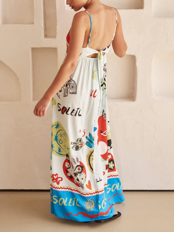 Refined Sensation Satin Unique Print Maxi Dress - Image 4