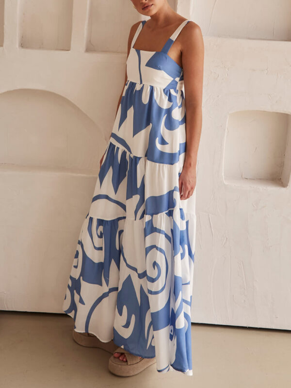 Bohemian Geometric Print Maxi Dress - Image 5