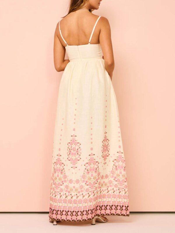 Ethnic Print Halter Cream Extra Maxi Dress - Image 5