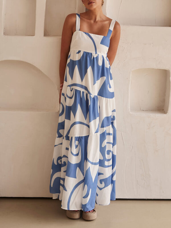 Bohemian Geometric Print Maxi Dress - Image 3