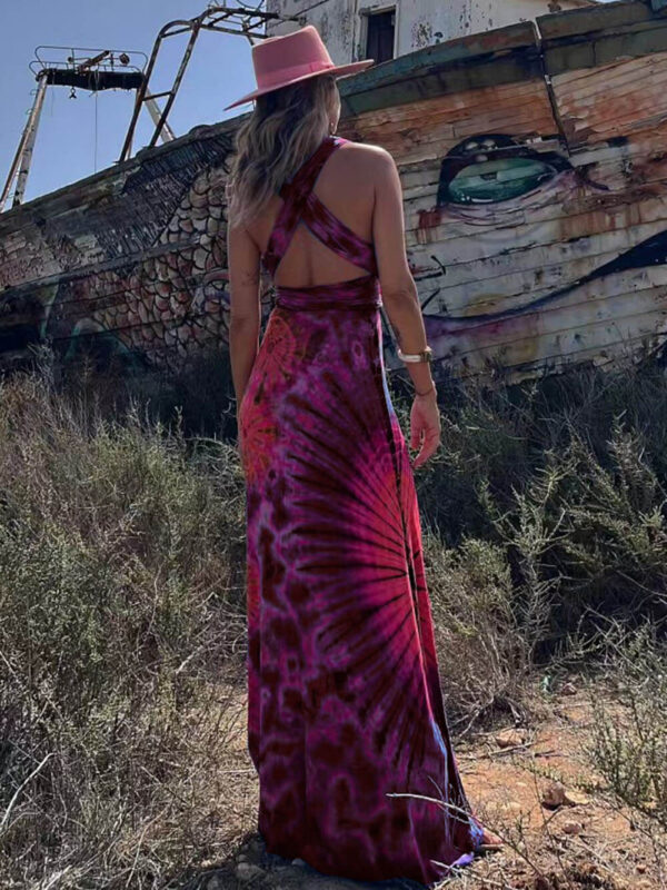 Printed Sleeveless V-Neck Maxi Dress - Image 2