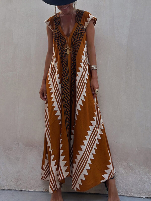 Shannon Bohemian Aztec Print Maxi Dress - Image 6