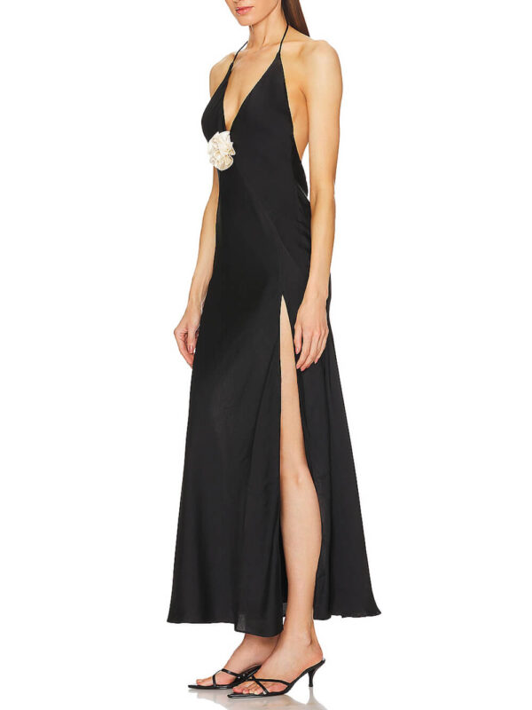 Floral Slit Evening Dress - Image 3