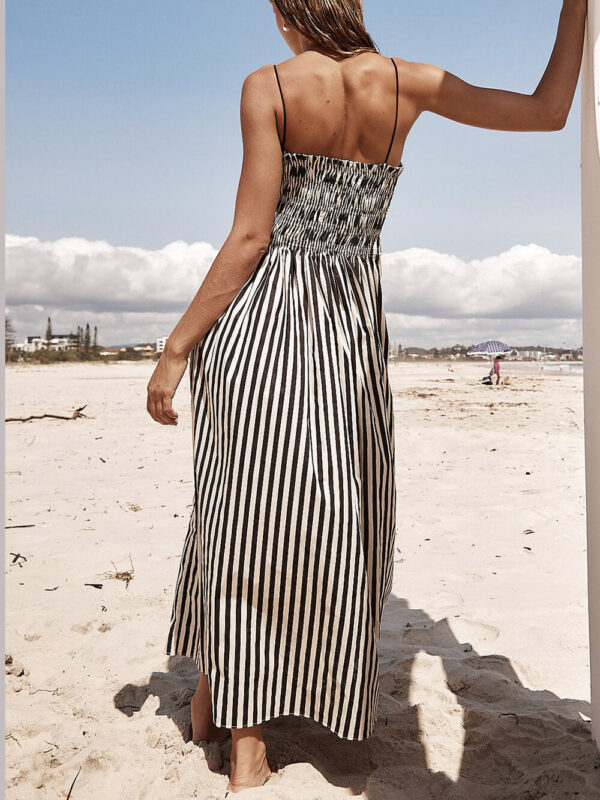 Sophistication Unique Stripe Pleated Maxi Dress - Image 5