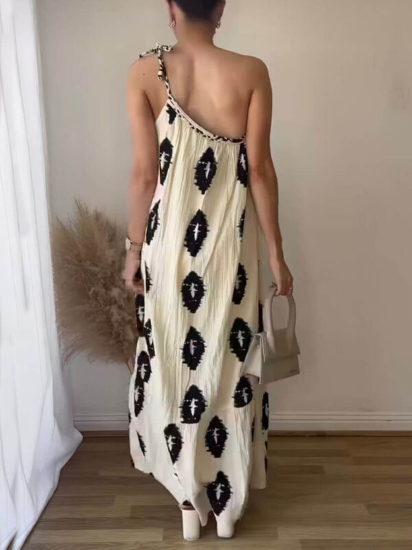 Sunshine Ethnic Print One Shoulder Loose Maxi Dress - Image 5