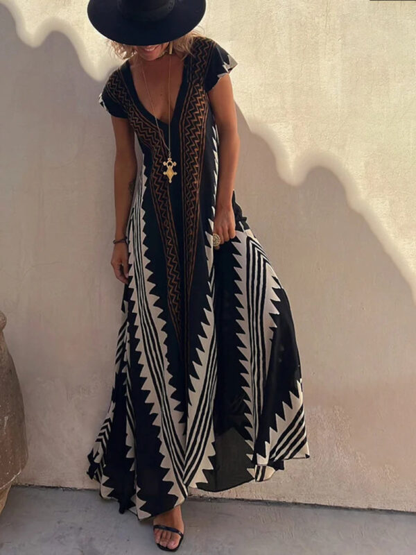 Shannon Bohemian Aztec Print Maxi Dress - Image 2