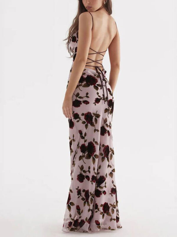 Rose Backless Maxi Dress - Image 4