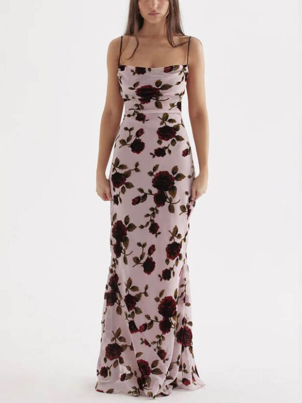 Rose Backless Maxi Dress - Image 5